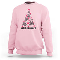 Christmas In Hawaii Sweatshirt Mele Kalikimaka Kakau Tattoo Turtle Christmas Tree - Wonder Print Shop