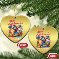 Xmas In Hawaii Christmas Ornament Mele Kalikimaka From The Land Where Palm Trees Sway Surfing Santa - Wonder Print Shop