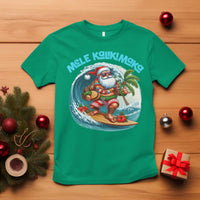 Christmas In Hawaii T Shirt Mele Kalikimaka Santa Surfing Hibiscus - Wonder Print Shop