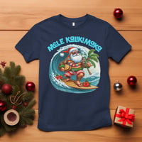 Christmas In Hawaii T Shirt Mele Kalikimaka Santa Surfing Hibiscus - Wonder Print Shop