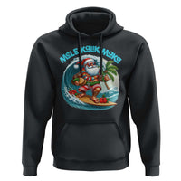 Christmas In Hawaii Hoodie Mele Kalikimaka Santa Surfing Hibiscus