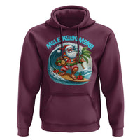 Christmas In Hawaii Hoodie Mele Kalikimaka Santa Surfing Hibiscus