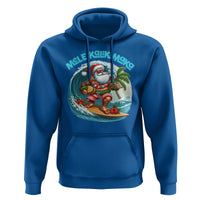 Christmas In Hawaii Hoodie Mele Kalikimaka Santa Surfing Hibiscus