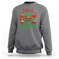 Christmas In Hawaii Sweatshirt Mele Kalikimaka Ugly Tikis Kakau Tattoo - Wonder Print Shop