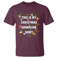 Christmas In Hawaii T Shirt This Is My Christmas Hawaiian Shirt Tikis Hibiscus Flower - Wonder Print Shop