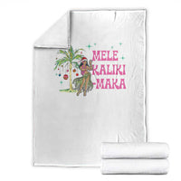 Christmas In Hawaii Throw Blanket Mele Kalikimaka Hula Girls Palm Tree - Wonder Print Shop
