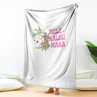 Christmas In Hawaii Throw Blanket Mele Kalikimaka Hula Girls Palm Tree - Wonder Print Shop