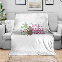 Christmas In Hawaii Throw Blanket Mele Kalikimaka Hula Girls Palm Tree - Wonder Print Shop