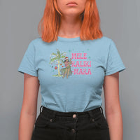 Christmas In Hawaii T Shirt For Women Mele Kalikimaka Hula Girls Palm Tree - Wonder Print Shop