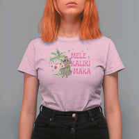 Christmas In Hawaii T Shirt For Women Mele Kalikimaka Hula Girls Palm Tree - Wonder Print Shop