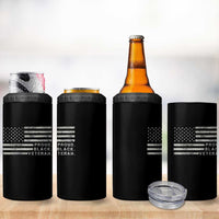 Proud Black Veteran 4 in 1 Can Cooler Tumbler Veterans Day Proud Vintage American Flag Military