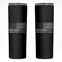 Proud Black Veteran Skinny Tumbler Veterans Day Proud Vintage American Flag Military