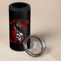 Radicalized By Basic Decency 4 in 1 Can Cooler Tumbler Vintage Gothic Victorian Crow Skull - Wonder Print Shop