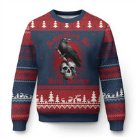 Radicalized By Basic Decency Ugly Christmas Sweater Vintage Gothic Victorian Crow Skull - Wonder Print Shop