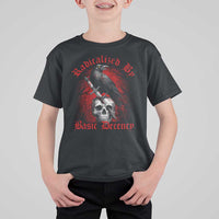Radicalized By Basic Decency T Shirt For Kid Vintage Gothic Victorian Crow Skull - Wonder Print Shop