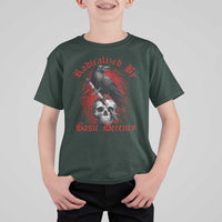 Radicalized By Basic Decency T Shirt For Kid Vintage Gothic Victorian Crow Skull - Wonder Print Shop