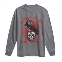 Radicalized By Basic Decency Long Sleeve Shirt Vintage Gothic Victorian Crow Skull - Wonder Print Shop