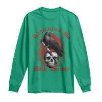 Radicalized By Basic Decency Long Sleeve Shirt Vintage Gothic Victorian Crow Skull - Wonder Print Shop