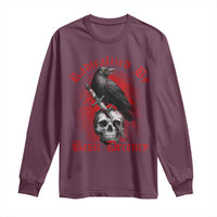 Radicalized By Basic Decency Long Sleeve Shirt Vintage Gothic Victorian Crow Skull - Wonder Print Shop