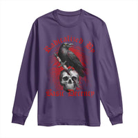 Radicalized By Basic Decency Long Sleeve Shirt Vintage Gothic Victorian Crow Skull - Wonder Print Shop