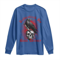 Radicalized By Basic Decency Long Sleeve Shirt Vintage Gothic Victorian Crow Skull - Wonder Print Shop