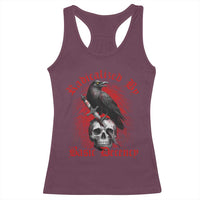 Radicalized By Basic Decency Racerback Tank Top Vintage Gothic Victorian Crow Skull - Wonder Print Shop