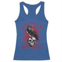 Radicalized By Basic Decency Racerback Tank Top Vintage Gothic Victorian Crow Skull - Wonder Print Shop