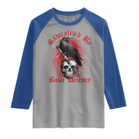 Radicalized By Basic Decency Raglan Shirt Vintage Gothic Victorian Crow Skull - Wonder Print Shop