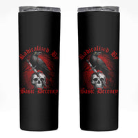 Radicalized By Basic Decency Skinny Tumbler Vintage Gothic Victorian Crow Skull - Wonder Print Shop