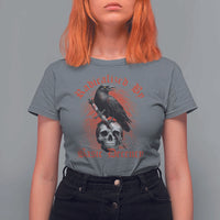 Radicalized By Basic Decency T Shirt For Women Vintage Gothic Victorian Crow Skull - Wonder Print Shop