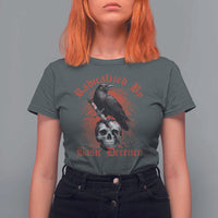 Radicalized By Basic Decency T Shirt For Women Vintage Gothic Victorian Crow Skull - Wonder Print Shop