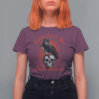 Radicalized By Basic Decency T Shirt For Women Vintage Gothic Victorian Crow Skull - Wonder Print Shop