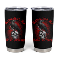 Radicalized By Basic Decency Tumbler Cup Vintage Gothic Victorian Crow Skull - Wonder Print Shop