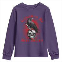 Radicalized By Basic Decency Youth Sweatshirt Vintage Gothic Victorian Crow Skull - Wonder Print Shop