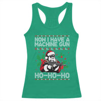 Funny Christmas 80's Die Movie Racerback Tank Top Now I Have A Machine Gun Ho Ho Ho Gun Lover - Wonder Print Shop