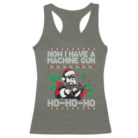 Funny Christmas 80's Die Movie Racerback Tank Top Now I Have A Machine Gun Ho Ho Ho Gun Lover - Wonder Print Shop