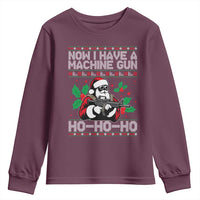 Funny Christmas 80's Die Movie Youth Sweatshirt Now I Have A Machine Gun Ho Ho Ho Gun Lover - Wonder Print Shop