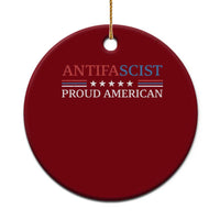 Antifascist Proud American Ceramic Ornament Fight Fascism Protest Liberal Democrat - Wonder Print Shop