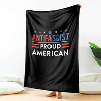 Antifascist Proud American Throw Blanket Fight Fascism Protest Human Rights - Wonder Print Shop