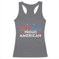 Antifascist Proud American Racerback Tank Top Fight Fascism Protest Human Rights - Wonder Print Shop