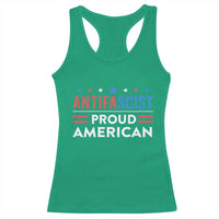 Antifascist Proud American Racerback Tank Top Fight Fascism Protest Human Rights - Wonder Print Shop