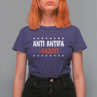 Fight Fascism Protest Anti Fascism T Shirt For Women Vintage Stars And Stripes - Wonder Print Shop