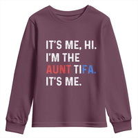Funny Aunt Tifa Youth Sweatshirt Its Me Hi I Am The Aunt Tifa Fight Fascism Protest - Wonder Print Shop