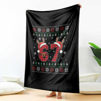 Funny 67 Six Seven Meme Brainrot Cringe Christmas Plaid Graphic Throw Blanket - Wonder Print Shop