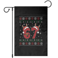 Funny 67 Six Seven Meme Brainrot Cringe Christmas Plaid Graphic Garden Flag - Wonder Print Shop