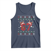 Funny 67 Six Seven Meme Brainrot Cringe Christmas Plaid Graphic Tank Top - Wonder Print Shop