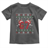 Funny 67 Six Seven Meme Brainrot Cringe Christmas Plaid Graphic Toddler T Shirt - Wonder Print Shop