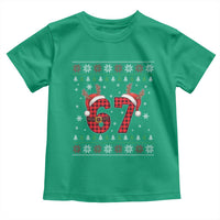 Funny 67 Six Seven Meme Brainrot Cringe Christmas Plaid Graphic Toddler T Shirt - Wonder Print Shop