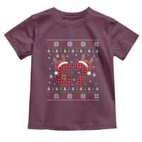 Funny 67 Six Seven Meme Brainrot Cringe Christmas Plaid Graphic Toddler T Shirt - Wonder Print Shop