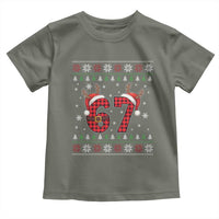 Funny 67 Six Seven Meme Brainrot Cringe Christmas Plaid Graphic Toddler T Shirt - Wonder Print Shop